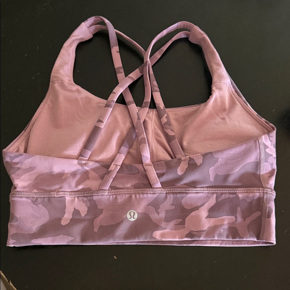 lululemon athletica Lavender Mauve Camo Strappy Sports Bra